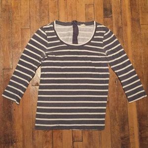 💸DONATED - [J.Crew] striped tee with back zipper